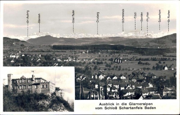 Ausblick vom Schloss Schartenfels, Baden Vorderseite