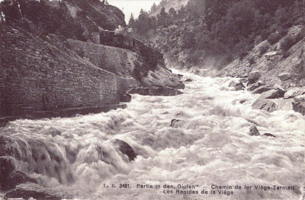 Partie in den "Gipfen" - Chemin de fer Viège-Zermatt les Rapides de la Viège