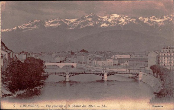 Grenoble. - Vue générale et la Chaine des Alpes Vorderseite