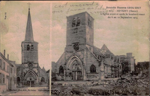 Revigny, Grand Guerre 1914-1917 Vorderseite