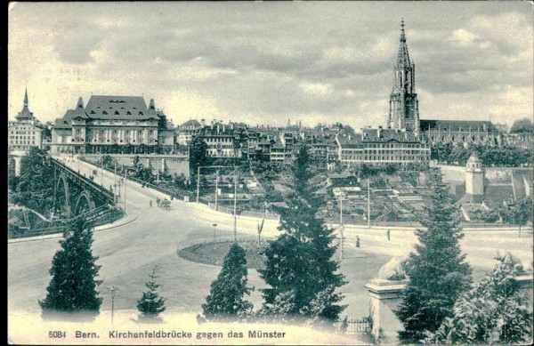 Bern. Kirchenfeldbrücke gegen das Münster Vorderseite