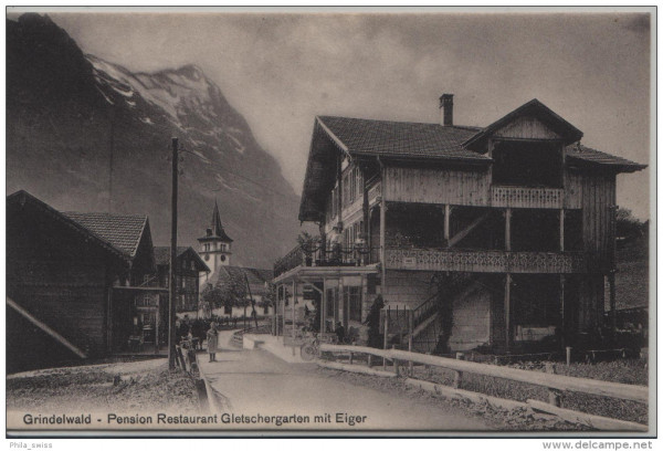 Grindelwald - Pension Restaurant Gletschergarten mit Eiger - animee