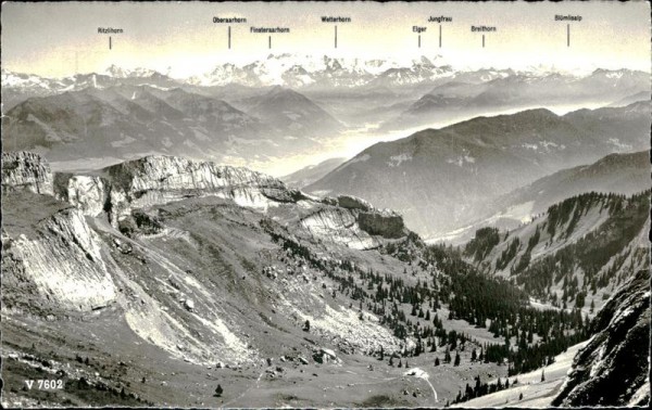Pilatus bei Luzern - Blick auf Berner-Alpen Vorderseite