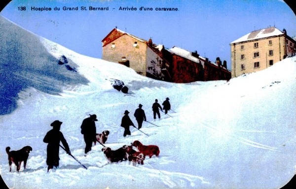 Hospice du Grand St. Bernard - Arrivée d'une caravane Vorderseite