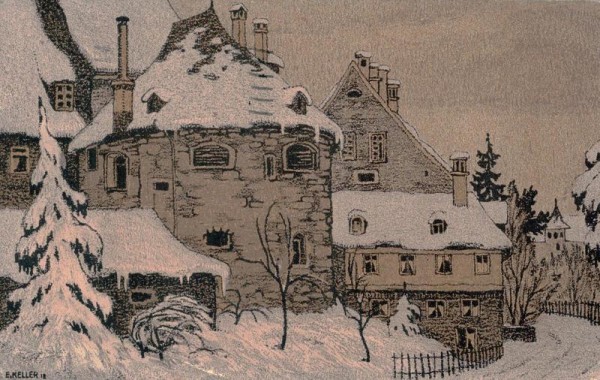 Keller E., Winterlandschaft mit Häusern Vorderseite