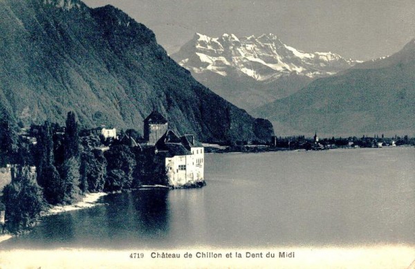 Château de Chillon et la Dents du Midi. 1909 Vorderseite