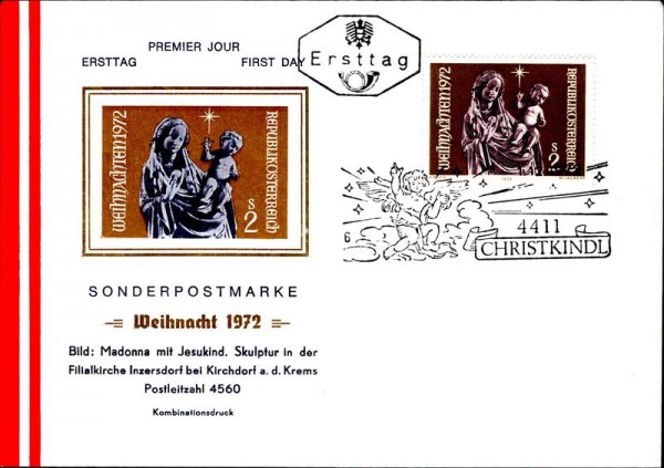 Weihnacht 1972, Sonderpostmarke Vorderseite