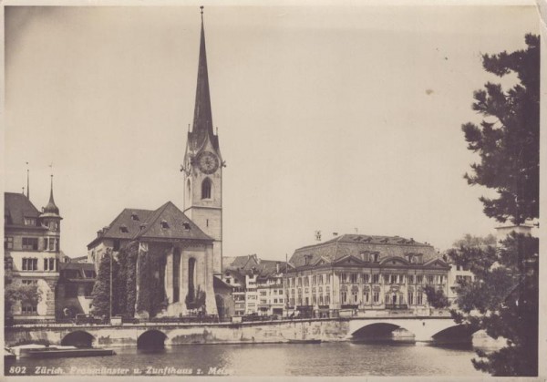 Zürich   Frauenmünster und zunfthaus Vorderseite