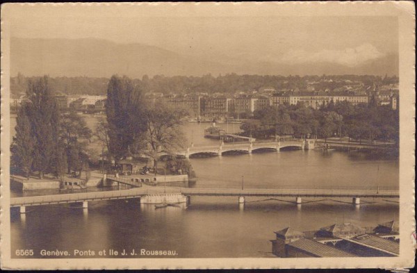 Genève - Ponts et Ile J. J. Rousseau