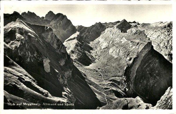 Blick auf Meglisalp, Altmann und Säntis Vorderseite