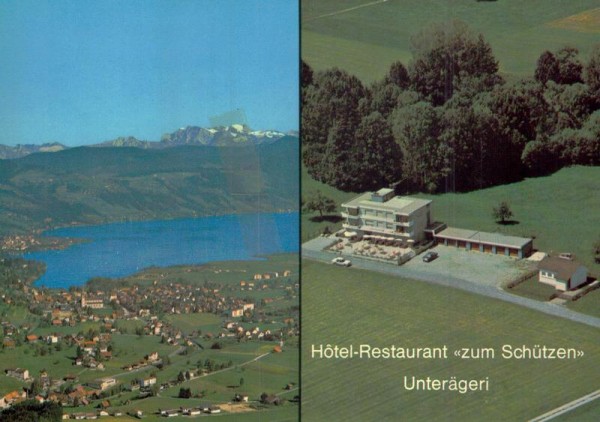Hotel Restaurant "zum Schützen" im Boden, Unterägeri ZG - Flugaufnahmen Vorderseite