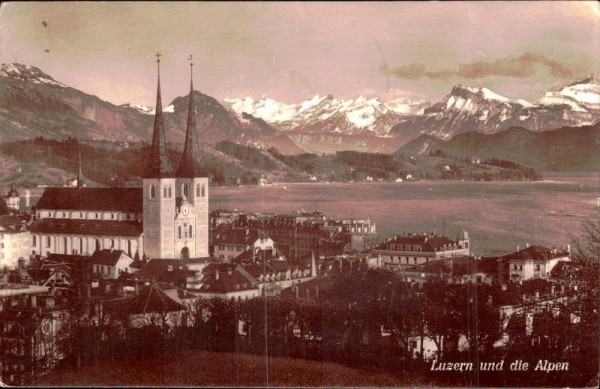 Luzern und die Alpen Vorderseite