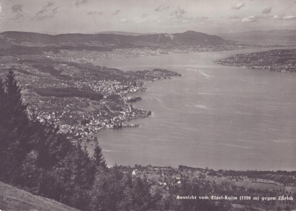 Aussicht vom Etzel - Kulm gegen Zürich Vorderseite