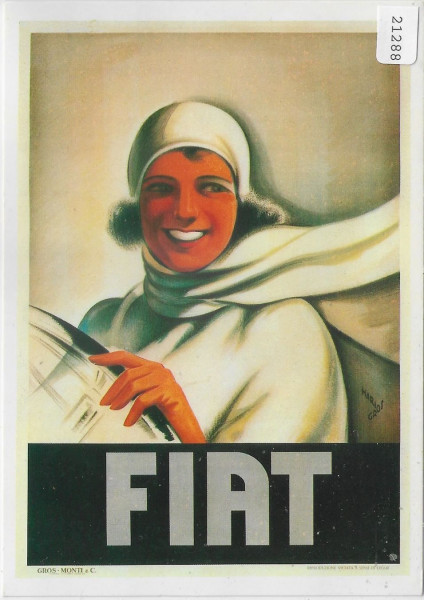 Werbeplakat FIAT Auto - Repro - Künstler: Mario Gros