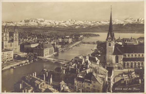 Zürich und die Alpen