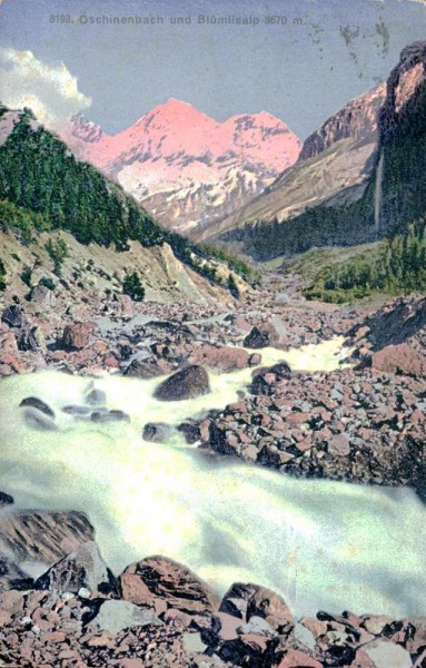 Oschinenbach und Blümlisalp (3670 m) Vorderseite