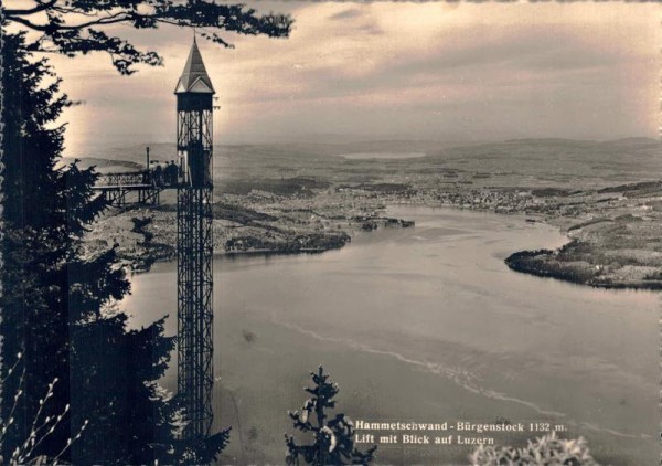 Hammetschwand-Bürgenstock. Lift mit Blick auf Luzern Vorderseite