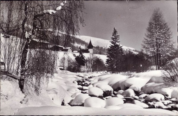 Am verschneiten Landwasser in Davos-Glaris