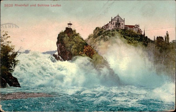 Rheinfall und Schloss Laufen Vorderseite