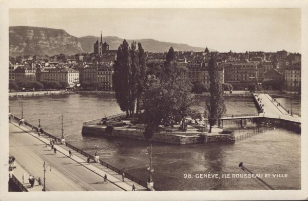 Ile Rousseau et Ville, Genéve Vorderseite
