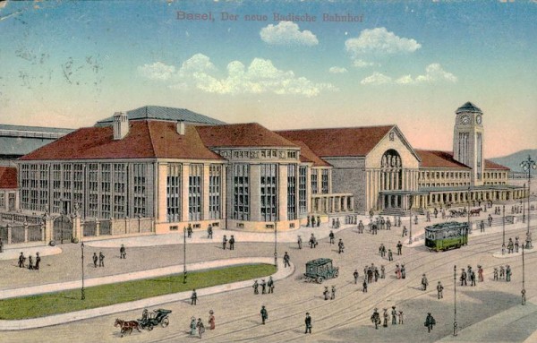 Basel, der neue Badische Bahnhof Vorderseite