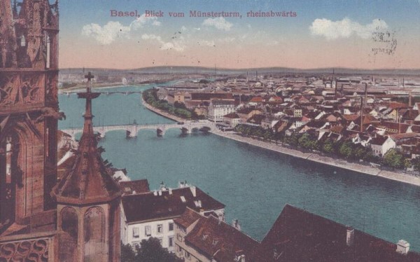 Basel , Blick vom Münsterturm Vorderseite