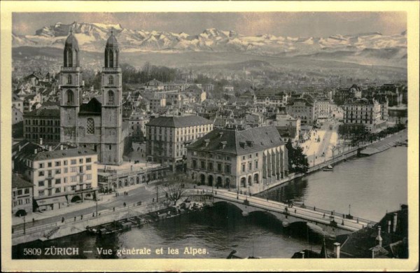 Zürich - Vue générale et les Alpes Vorderseite
