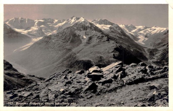 Bernina Gruppe v. Oberen Schafberg aus Vorderseite