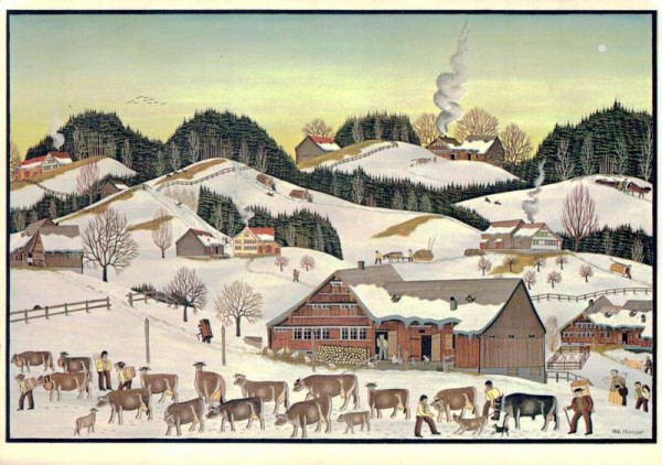 Albert Manser, Landschaft im Märzschnee Vorderseite