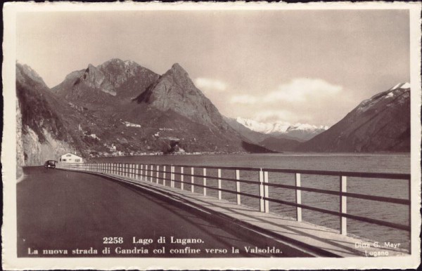 Lago di Lugano - La nuova strada di Gandria col confine verso la Valsolda