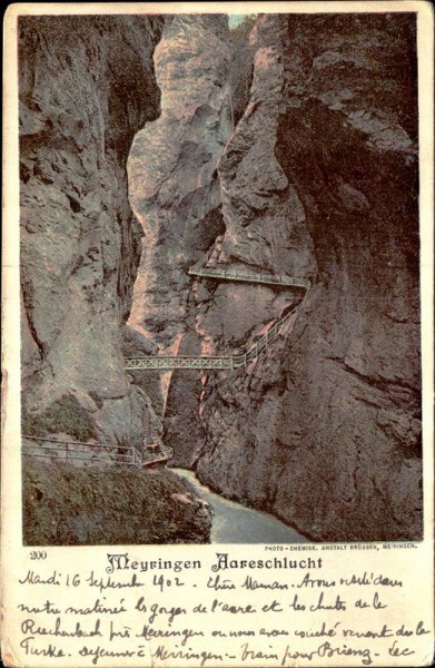 Meyringen, Meiringen, Aareschlucht Vorderseite