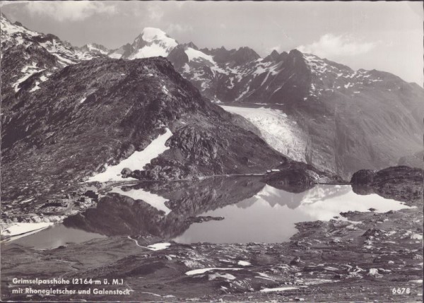 Grimselpasshöhe mit Rhonengletscher und Galenstock