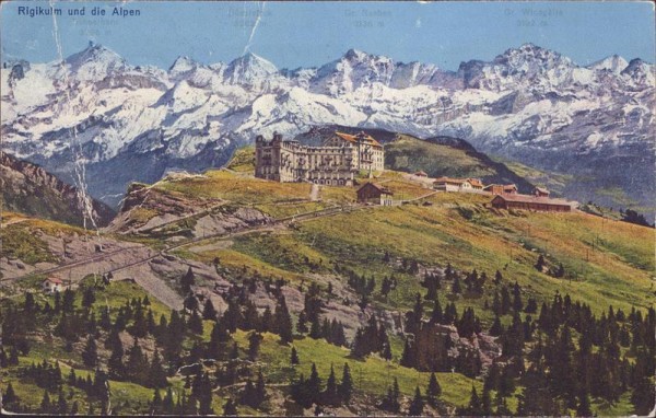 Rigikulm und die Alpen Vorderseite