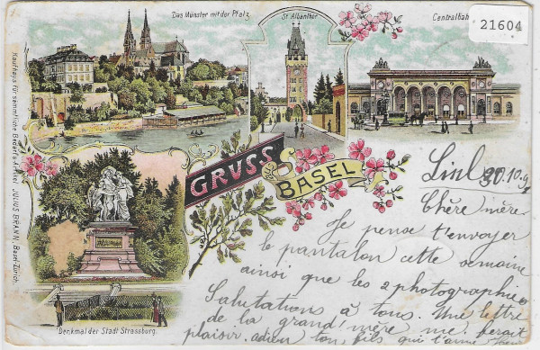 Gruss aus Basel - Litho 1898