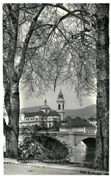 Solothurn, Rötibrücke u. St.Ursuskirche Vorderseite