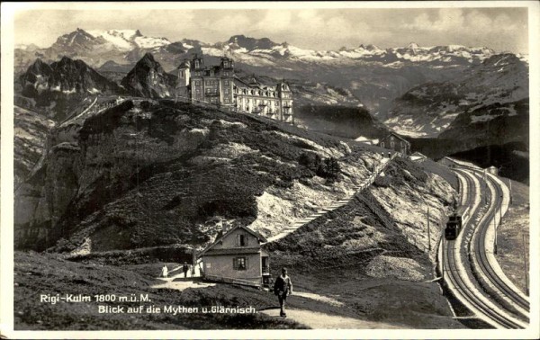 Rigi-Kulm (1800 m) Blick auf die Mythen und Glärnisch Vorderseite