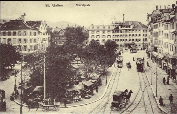 St. Gallen, Marktplatz, REPRODUKTION 1981 Vorderseite
