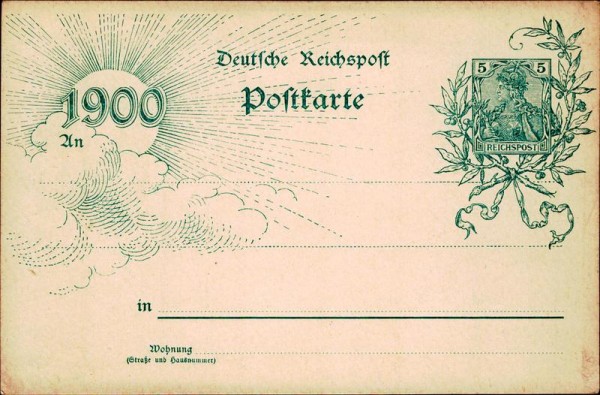 Postkarte, Deutsche Reichspost, 1900 Vorderseite