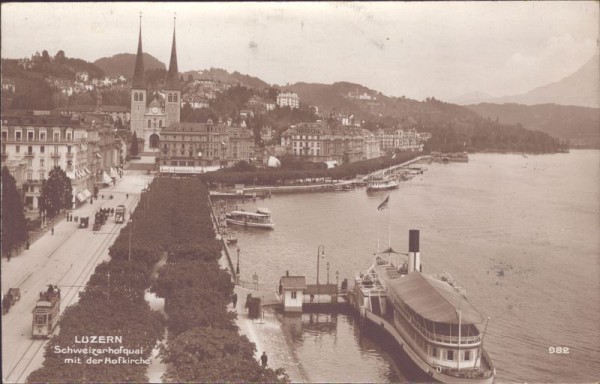 Luzern - Schweizerhofquai mit der Hofkirche