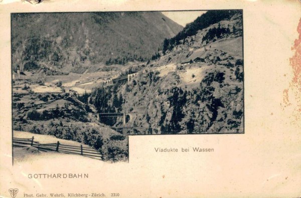 Gotthardbahn. Viadukt bei Wassen Vorderseite