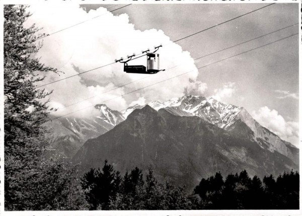 Schwebebahn Alvier bei Oberschaan. Bilck zum Falknis Vorderseite