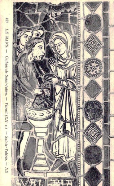 Le Mans - Cathédrale Saint-Julien - Vitrail (XII s.) - Sainte - Valérie. - ND Vorderseite