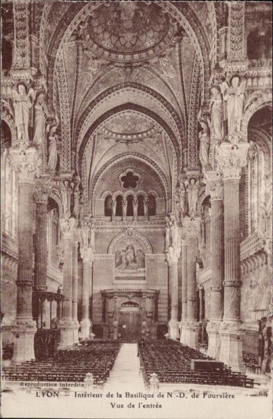 Lyon, Intérieur de la Basilique de N.D.de Fourvière Vorderseite
