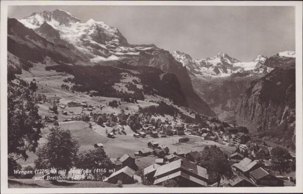 Wengen mit Jungfrau und Breithorn