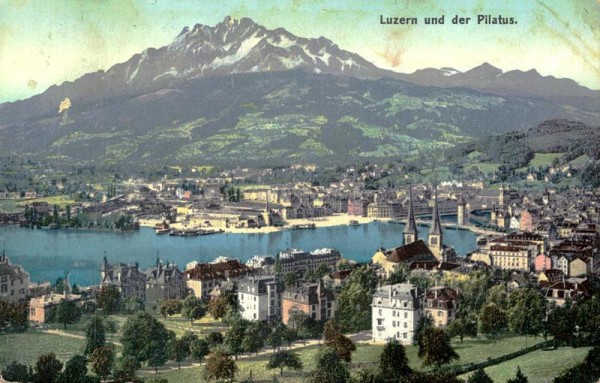 Luzern und der Pilatus vor 1907 Vorderseite