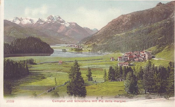 Campfer und Silvaplana mit Piz della margna Vorderseite