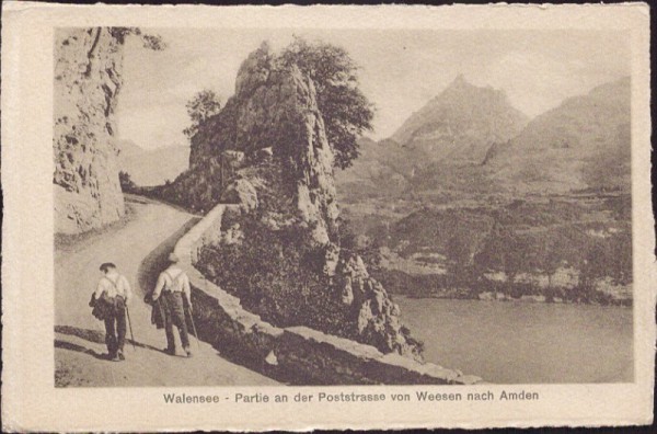 Walensee - Partie an der Poststrasse von Weesen nach Amden