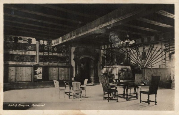 Schloss Sargans, Rittersaal. 1932 Vorderseite