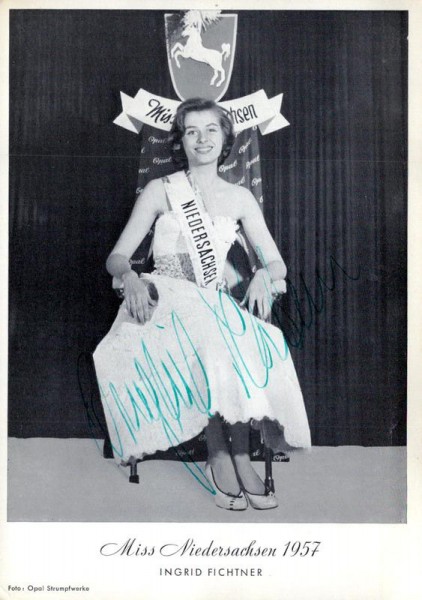Ingrid Fichtner, Miss Niedersachsen 1957 Vorderseite