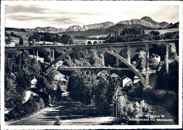 St.Gallen Sitterbrücken mit Säntiskette Vorderseite